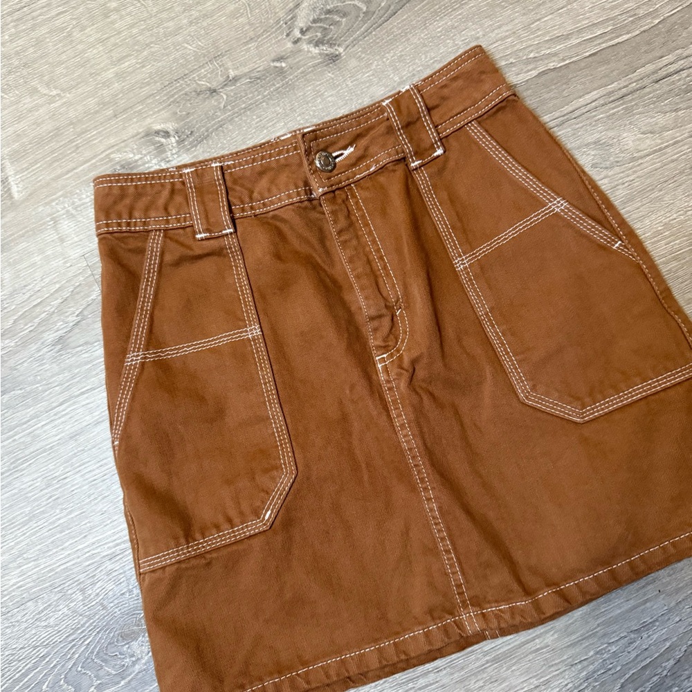 •TOPSHOP• RUST BROWN SKIRT - Picture 3 of 7